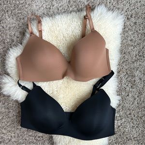 Auden Wirefree Nursing Bra 36D - pair of 2, black and caramel/tan